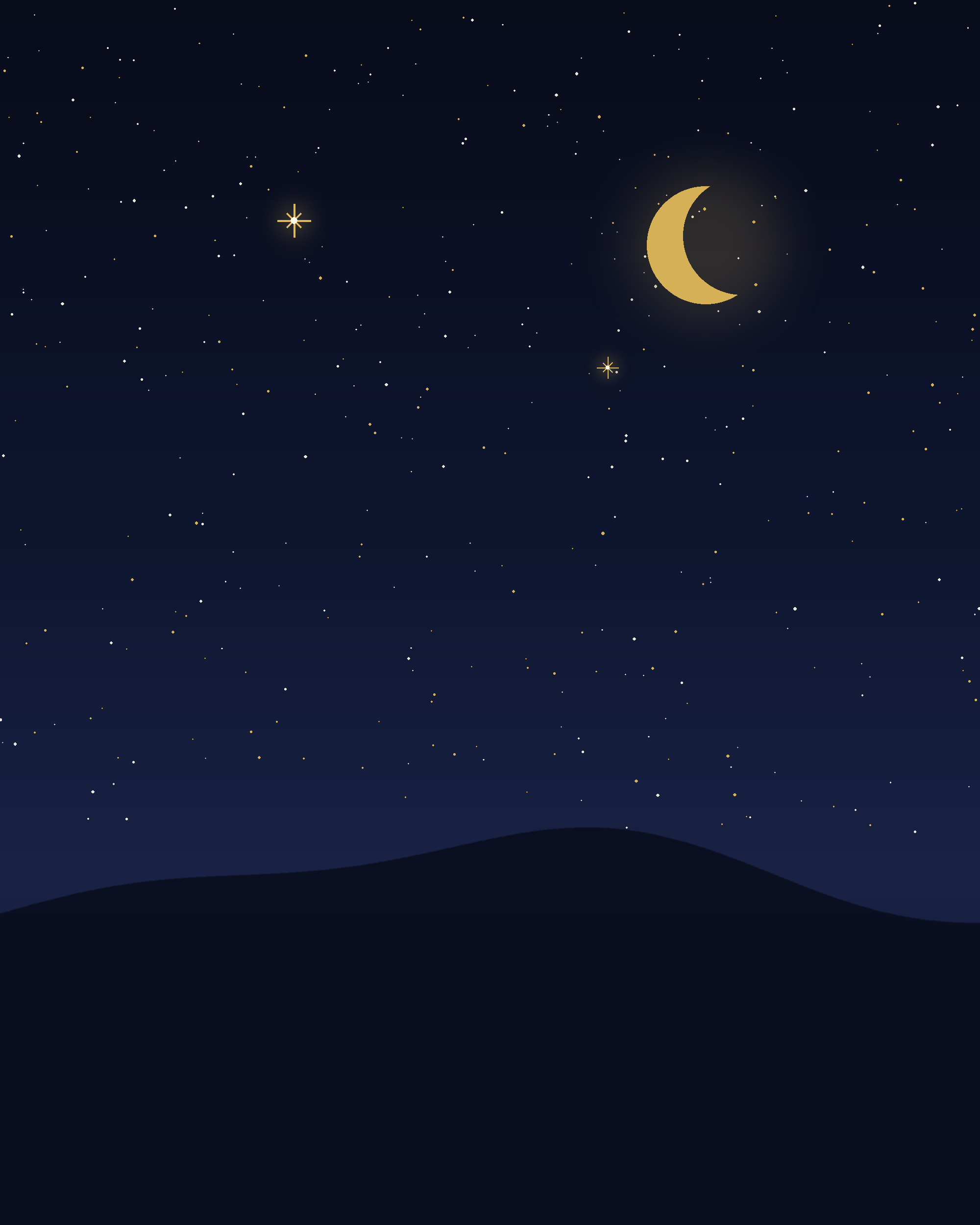 New Crescent — desert night fine art print, part of the Desert Nights trio